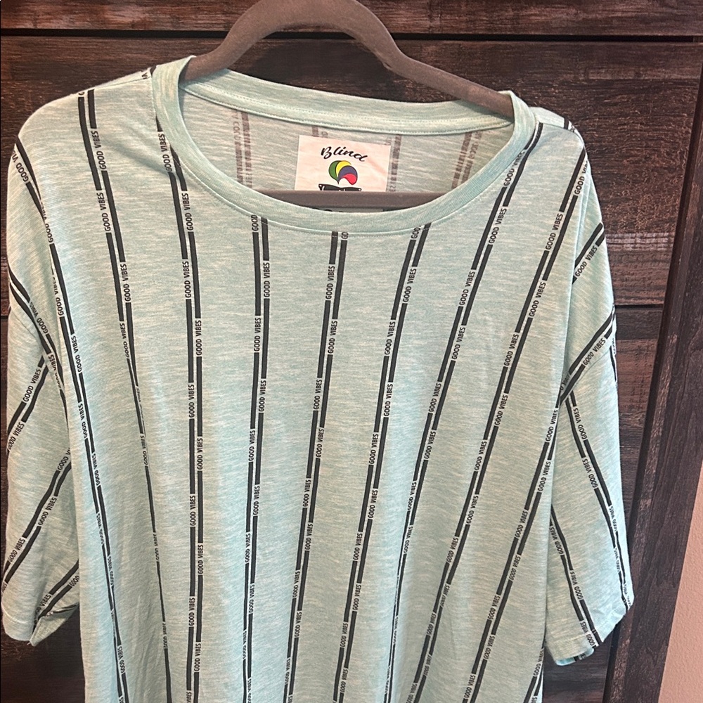Blanca Mint Green Striped Short Sleeve Tee
